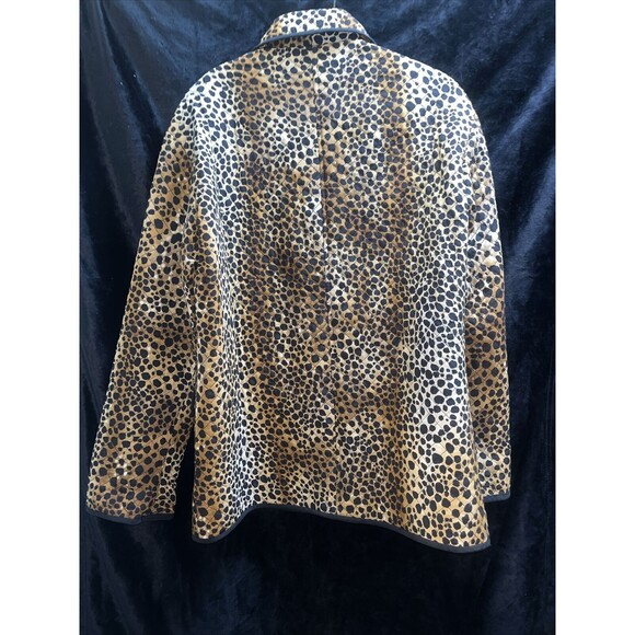 VTG Maggy London 100% Silk Button Cheetah Leopard Blazer Jacket Top Size 6 - Picture 3 of 5